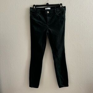 LOFT Women's Modern Skinny Dark Green Corduroy Pants